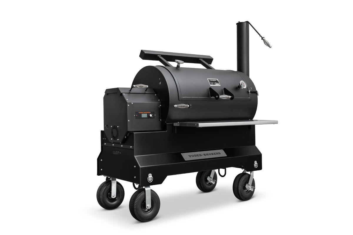 Yoder YS1500 With Competition Cart & Storage Drawer System for grilling, smoking, and outdoor cooking.