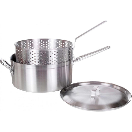 Mcware 14" Deep Fry Pot with Basket for perfect frying, ideal for outdoor grills and smokers, barbecue accessories online.