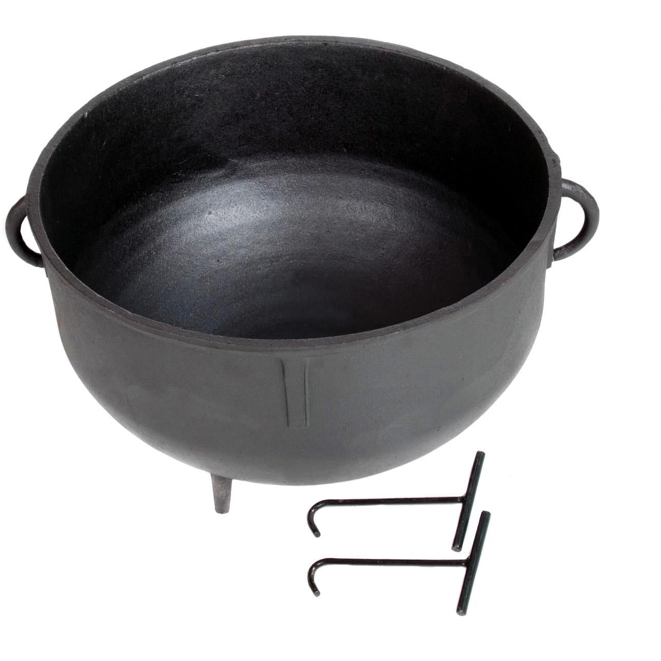 20 Gallon Cast Iron Jambalaya/Crackling's Pot ideal for grills smokers and cookers; perfect for outdoor BBQ cooking.