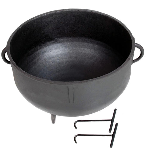 20 Gallon Cast Iron Jambalaya/Crackling's Pot ideal for grills smokers and cookers; perfect for outdoor BBQ cooking.