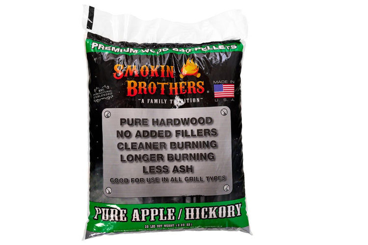 SMOKIN BROTHERS PURE APPLE HICKORY PELLETS 20 LB BAG