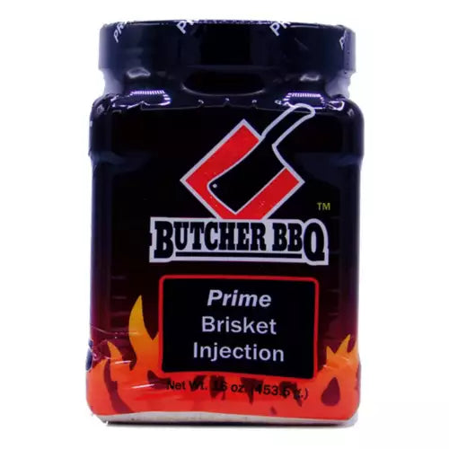Butcher BBQ Prime Brisket Injection 16oz for enhancing barbecue meats in grills, smokers and cookers.