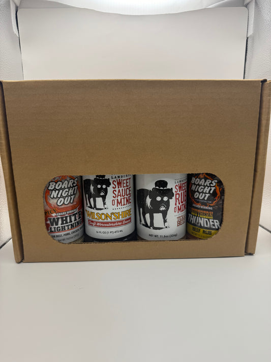 SCA World Championship Steak Kit featuring BBQ rubs and sauce for grills smokers and cookers. Perfect for competition BBQ gear.