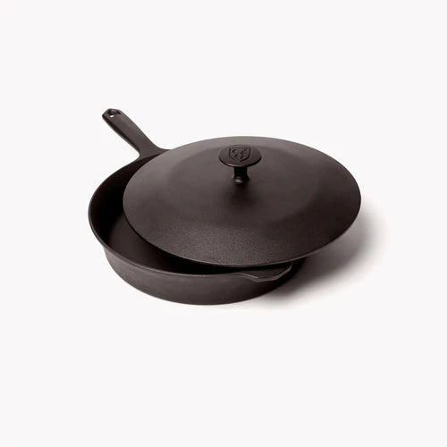 Field Company No.8 Cast Iron Skillet Lid, ideal for charcoal grills, Yoder smokers, and outdoor cooking accessories.