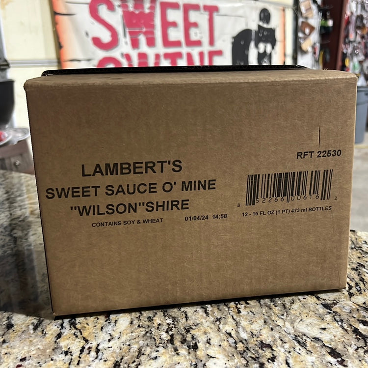 Sweet Sauce O’ Mine “Wilsonshire” Sauce packaging for outdoor grilling; perfect for barbecue sauces and BBQ rubs.