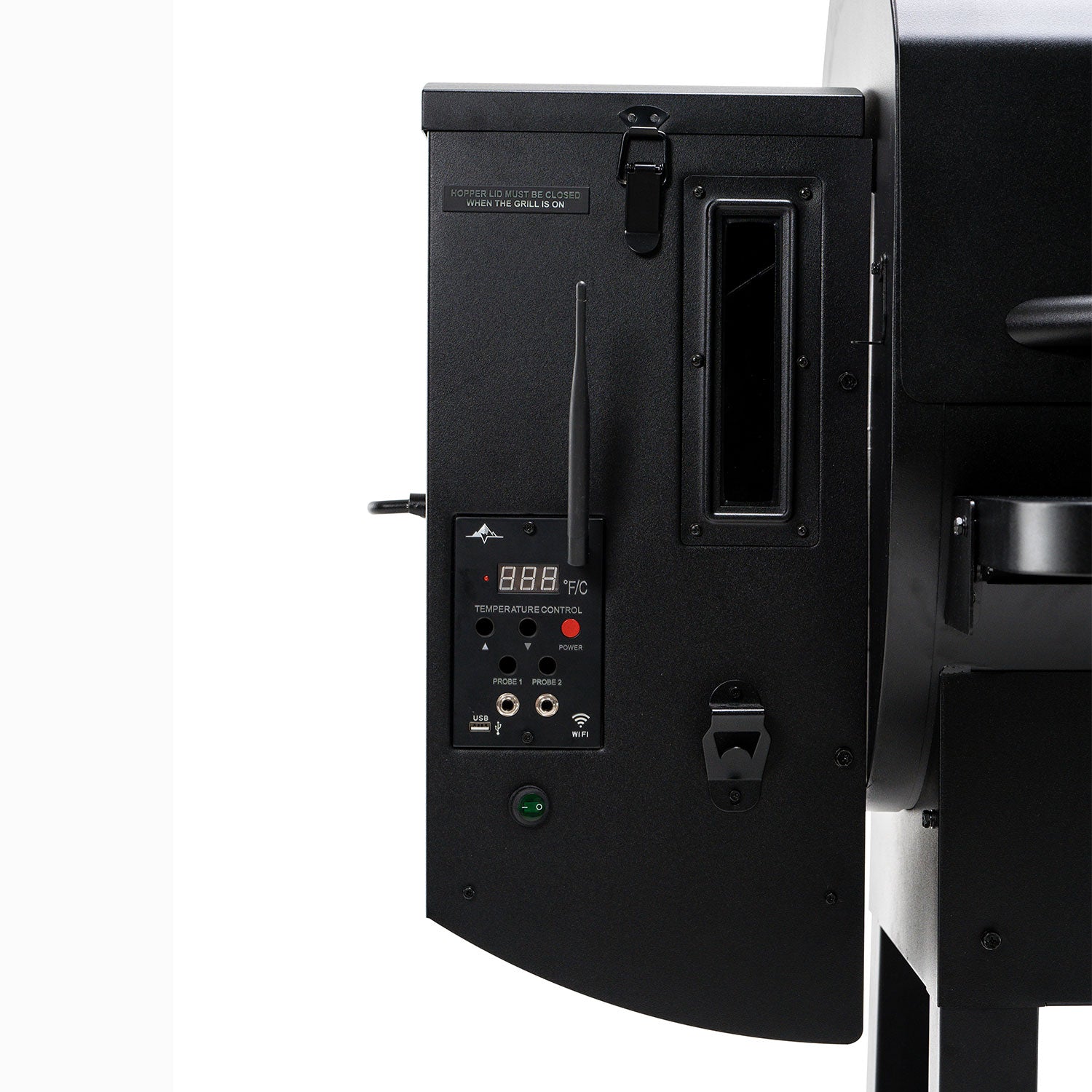 Green Mountain Grill Peak Prime 2.0 control panel for grilling with precision and temperature control.