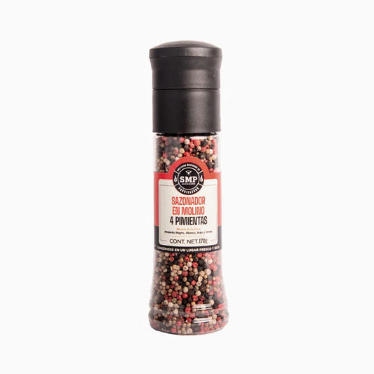 SMP 4 pepper mill seasoning bottle, perfect for enhancing flavors in grills, smokers, or BBQ preparations.