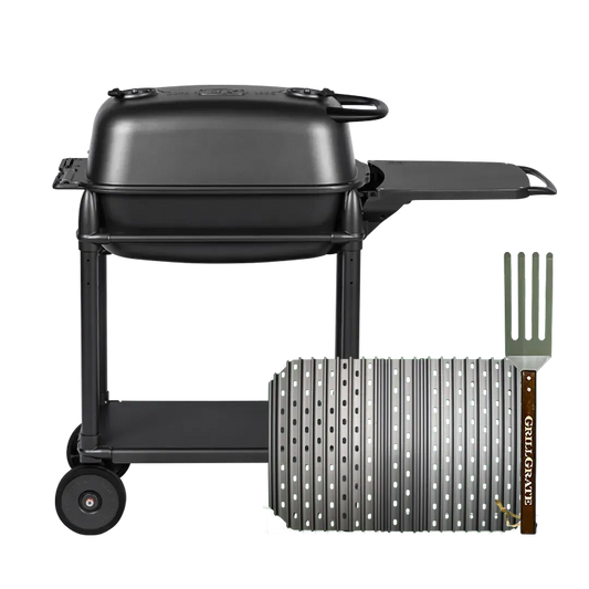 GrillGrates for the All New PK Classic 300 with compatible grill and spatula, perfect for outdoor cooking.