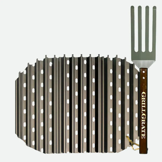 GrillGrate Set for the PK GO including high-quality grilling grate and spatula for outdoor grills.