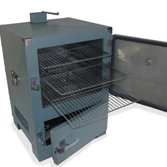 Blue Bayou Smokers Lil Bayou (Same as Backwoods chubby 3400) competition smoker with stainless steel racks.
