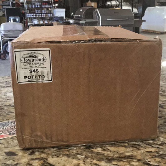 Steaks 4 Sheepdogs Potato Seasoning packaging box, ideal for grills smokers and cookers, perfect for BBQ recipes and outdoor cooking tools.