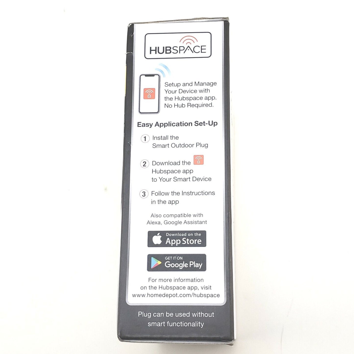 Defiant Outdoor Smart Plug 15 Amp WiFi Double Outlet Hubspace Smart Device setup instructions and app compatibility.