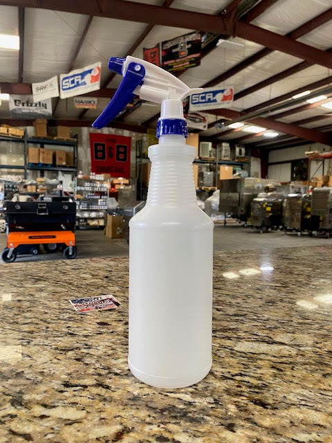 Plastic Spray Bottle for BBQ needs, perfect for marinades and sauces while using grills, smokers, or cookers.