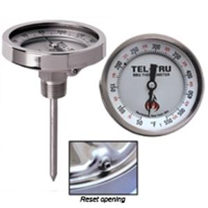 Tel-Tru Calibration Adjustable Thermometer BQ300R for grills smokers and cookers, ideal for accurate temperature monitoring.