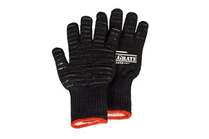 GrillGrate Black LARGE Heat Protective Gloves for safe grilling with durable heat resistance and non-slip grip.