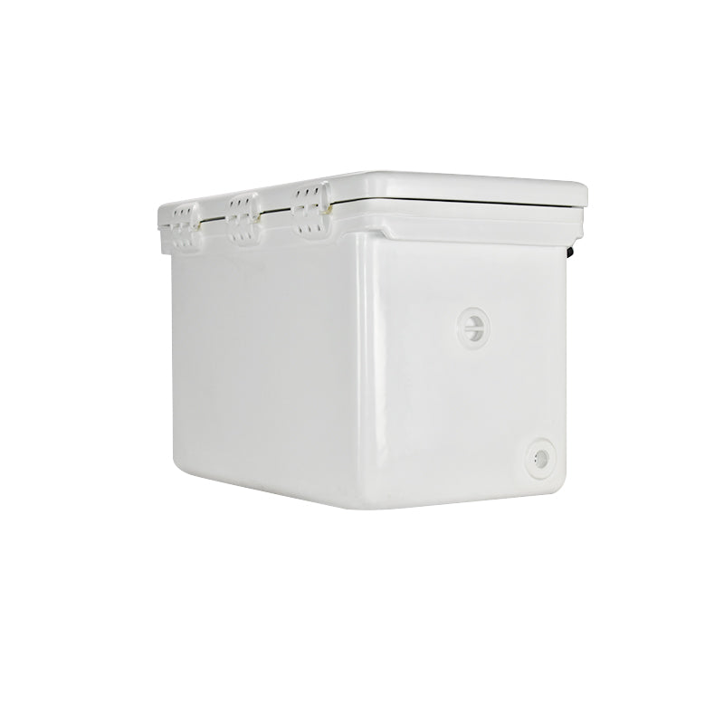 ICEY-TEK 120 Quart Cooler ( FREE SHIPPING ) side view showing rugged design and premium locking lid.