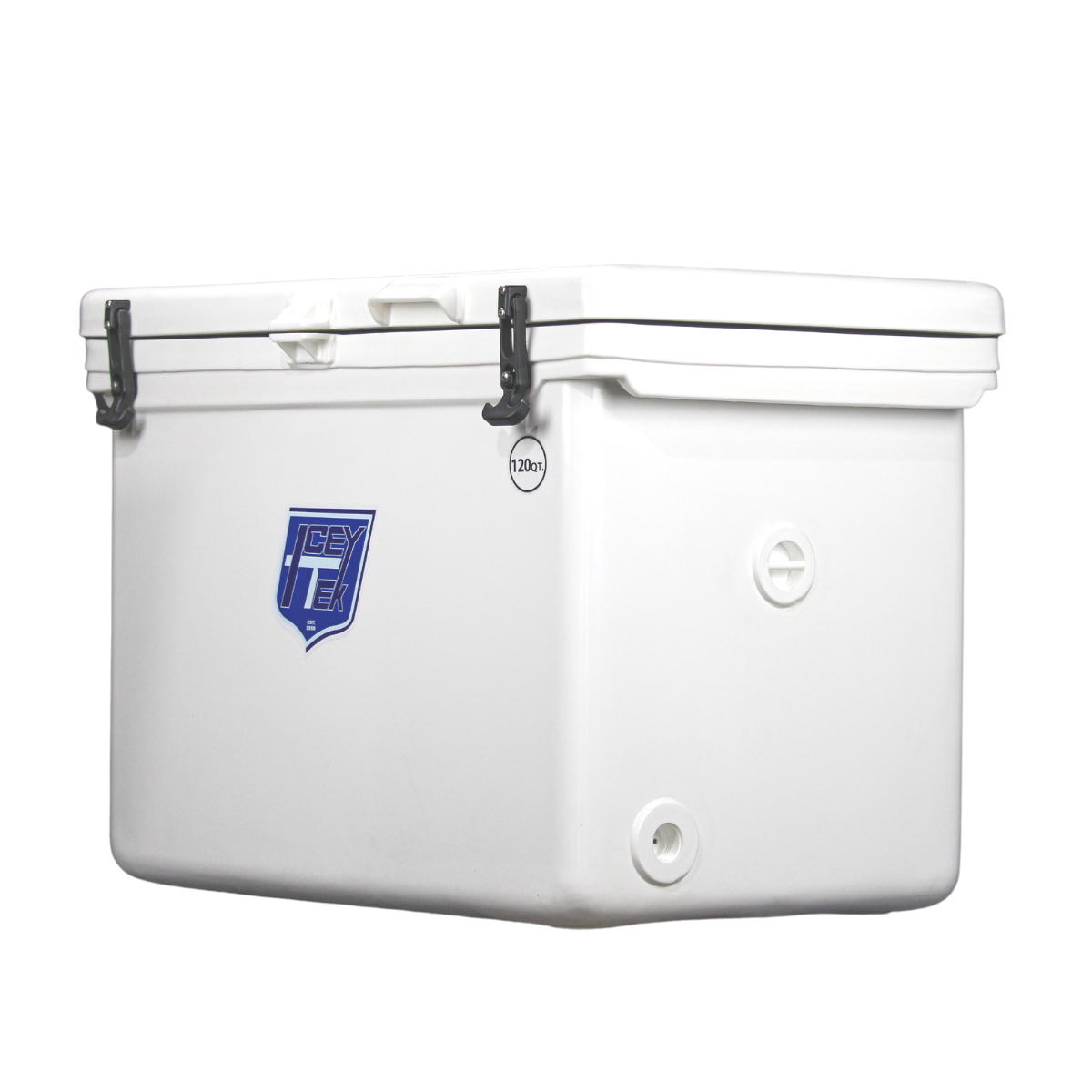 ICEY-TEK 120 Quart Cooler ( FREE SHIPPING ) for outdoor grilling and BBQ adventures, durable and versatile for all cooking needs.