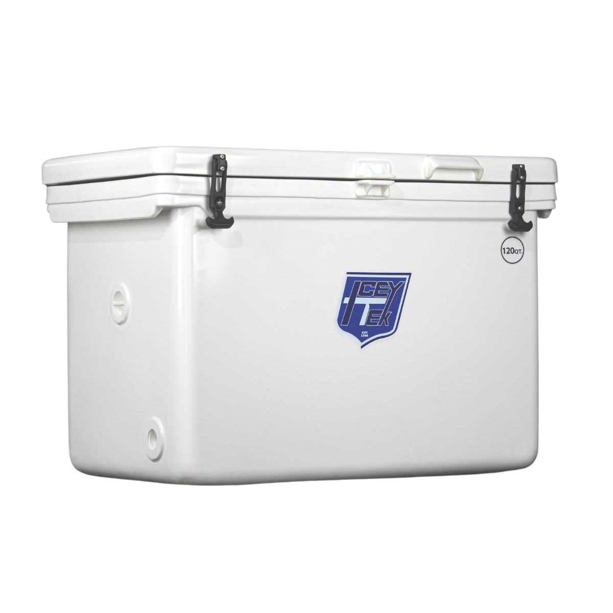 ICEY-TEK 120 Quart Cooler ( FREE SHIPPING ) for camping and outdoor use with dual-skin temperature retention technology.