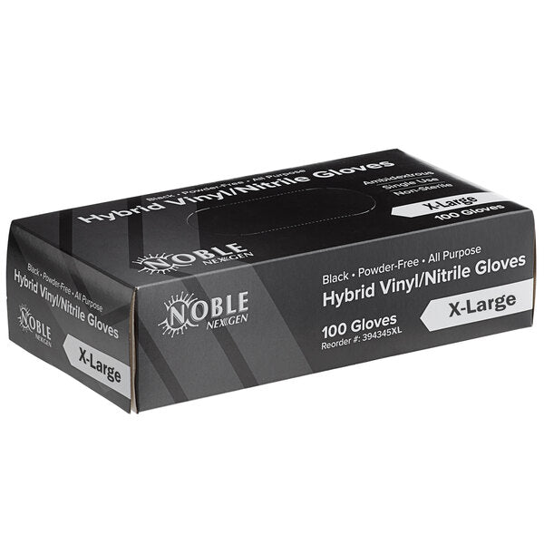 Hybrid Vinyl/ Black Disposable Nitrile Gloves