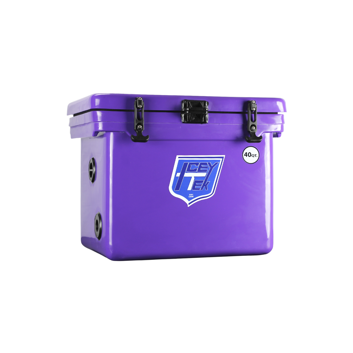 ICEY-TEK 40 Quart Cooler (FREE SHIPPING) in vibrant purple, perfect for outdoor adventures and gatherings.