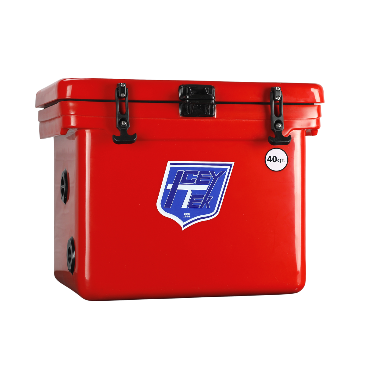 ICEY-TEK 40 Quart Cooler (FREE SHIPPING) red rotomolded design for outdoor adventures and tailgating.