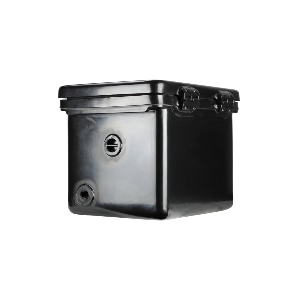 ICEY-TEK 40 Quart Cooler (FREE SHIPPING) side view showcasing robust design and dual drain plug features.