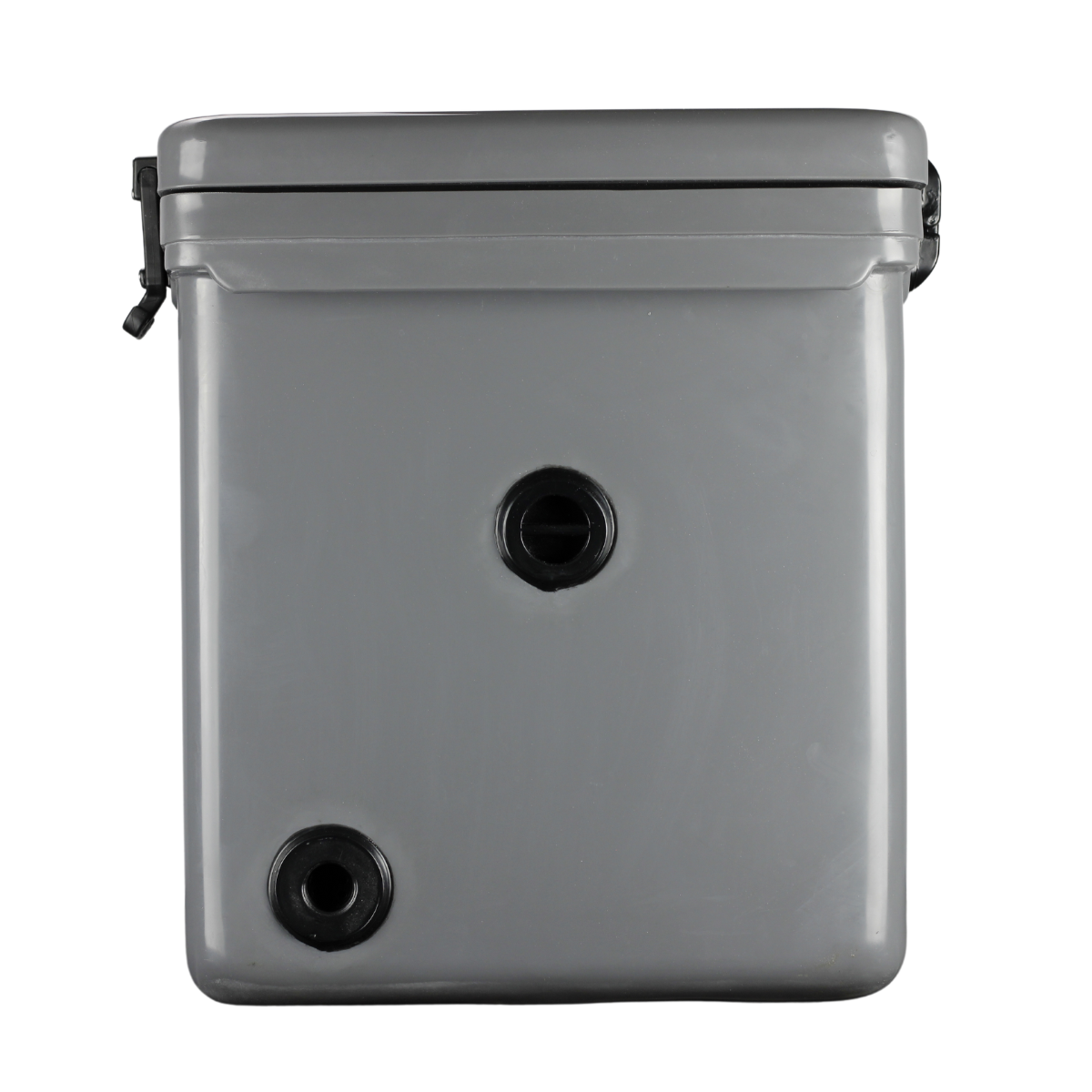 ICEY-TEK 120 Quart Cooler ( FREE SHIPPING ) back view showcasing drainage and locking features.