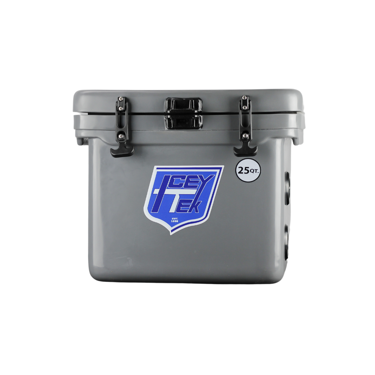 ICEY-TEK 25 Quart Cooler ( FREE SHIPPING ) in gray, perfect for outdoor adventures and keeping drinks cold.