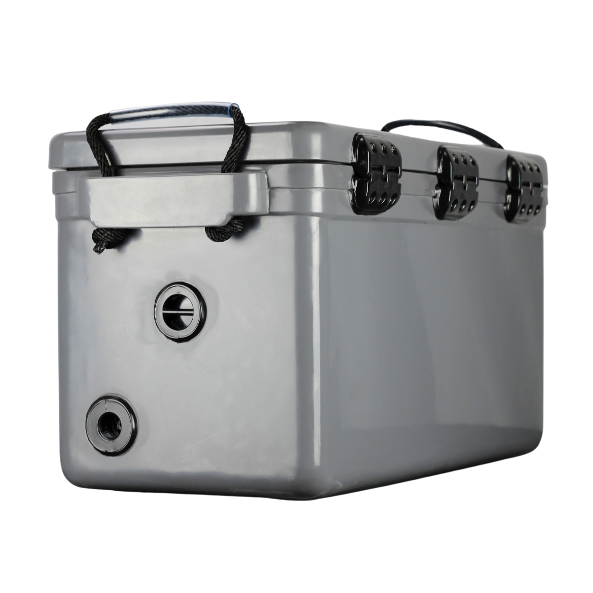 ICEY-TEK 70 Quart Cooler (FREE SHIPPING) in gray, ideal for camping and outdoor BBQ adventures.