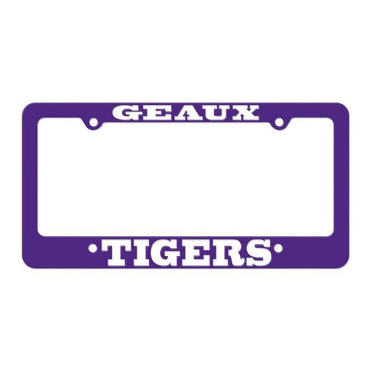 Gameday Ironworks LSU Licence Geaux Tigers Plate Frame for showing team pride on vehicles.