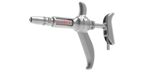 Metal Automatic Tube Fed Injector f grip types for precise marinating, ideal for grills smokers and cookers.