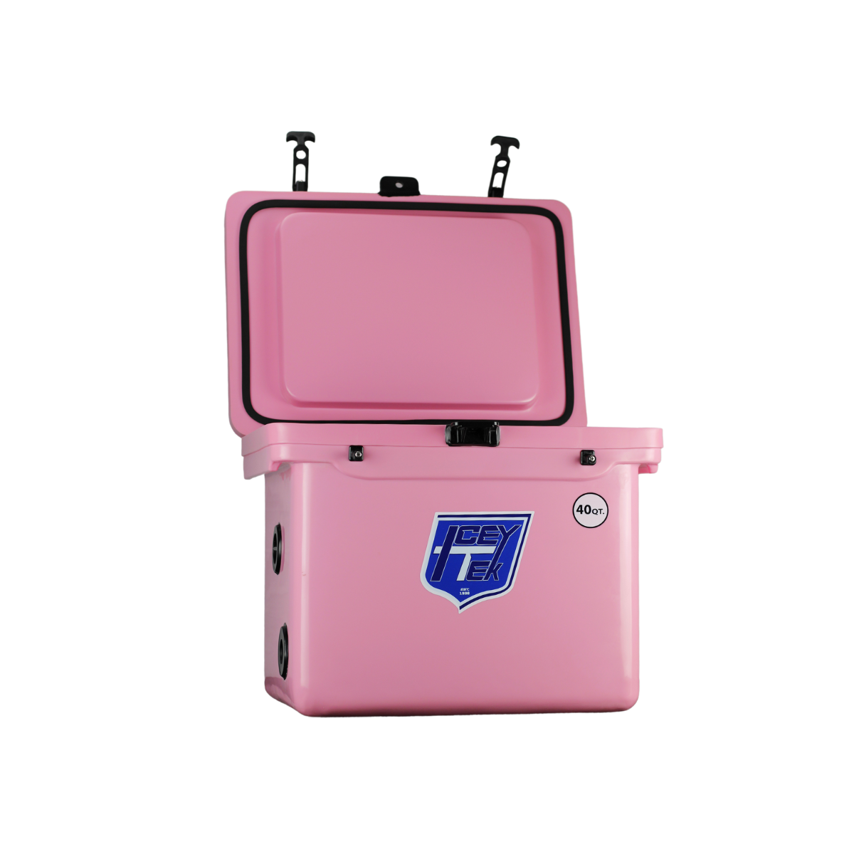 ICEY-TEK 40 Quart Cooler (FREE SHIPPING) in pink, ideal for outdoor adventures and cooler accessories.