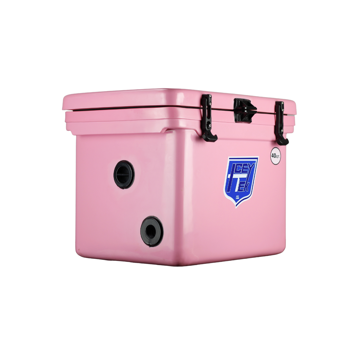 ICEY-TEK 40 Quart Cooler (FREE SHIPPING) in pink, ideal for outdoor adventures and keeping beverages cold.