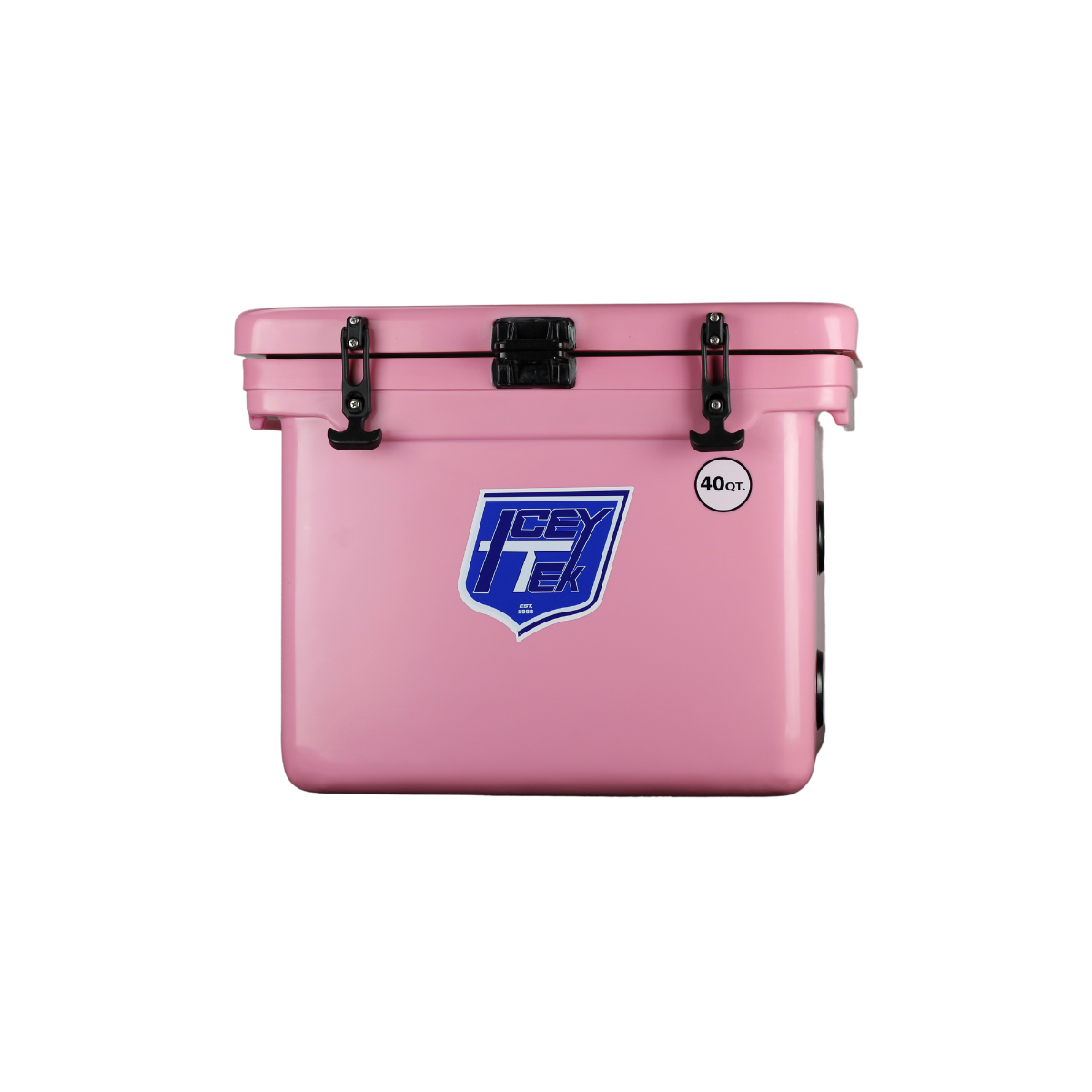 ICEY-TEK 40 Quart Cooler (FREE SHIPPING) in pink, perfect for camping, fishing, and outdoor grilling adventures.