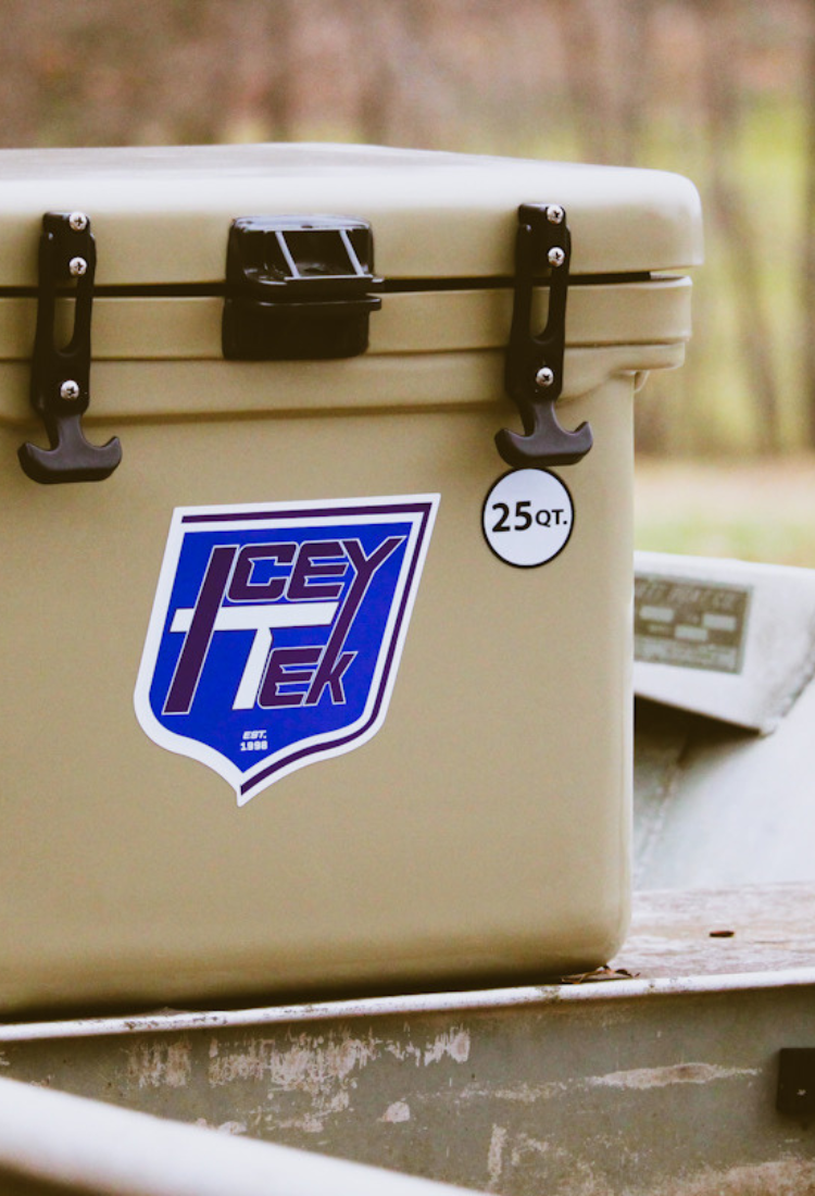 ICEY-TEK 25 Quart Cooler ( FREE SHIPPING ) on a boat, perfect for outdoor adventures and keeping drinks cold.