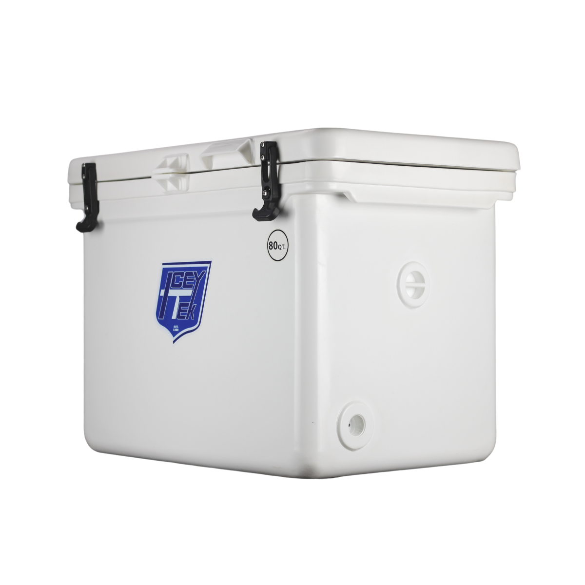 ICEY-TEK 80 Quart Cooler (FREE SHIPPING) for camping, fishing, and backyard BBQs with durable rotomolded design.