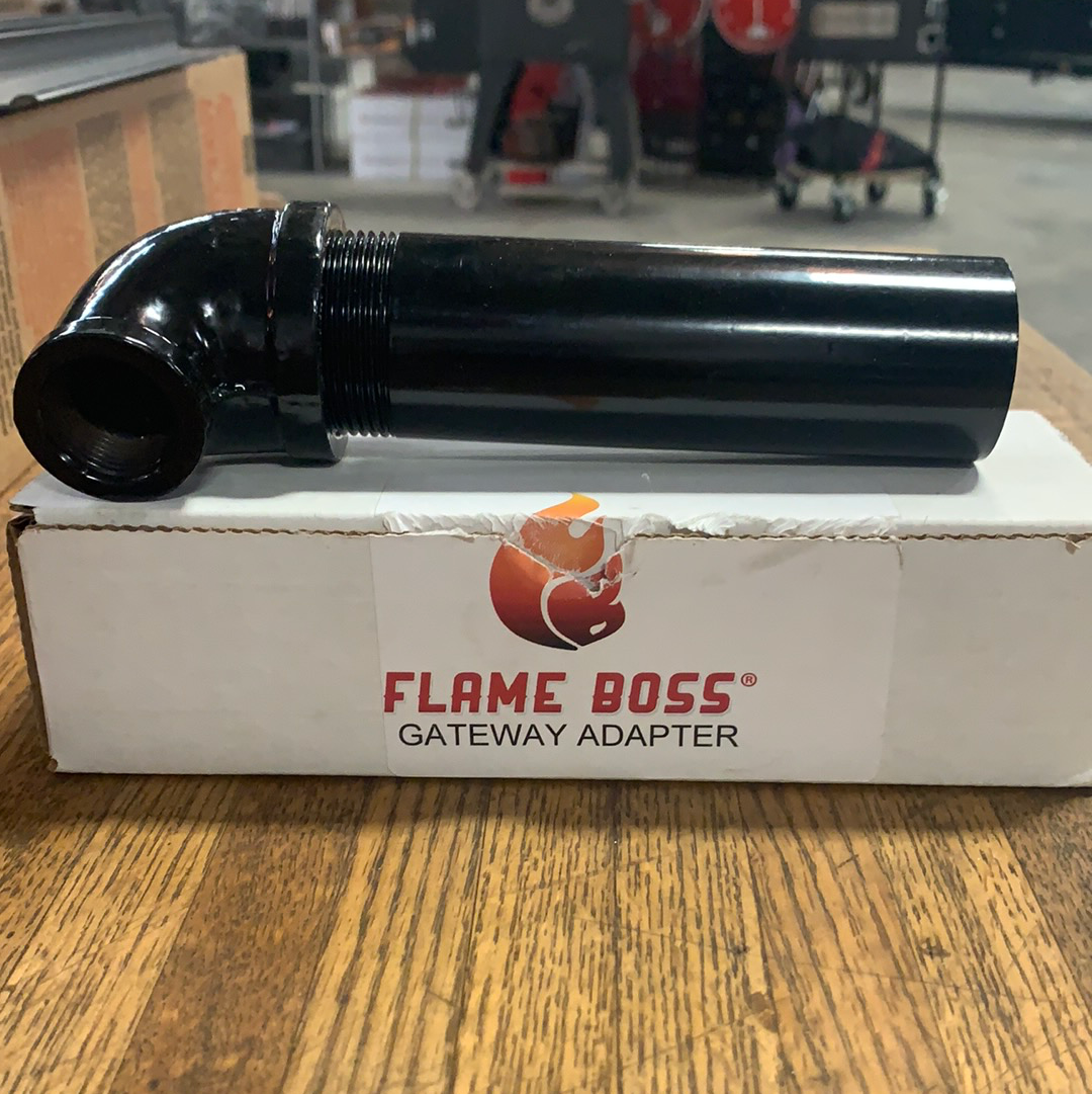 Flame Boss Gateway Adapter with 3/4 threaded adapter for grills, smokers and cookers, ideal for outdoor grilling.