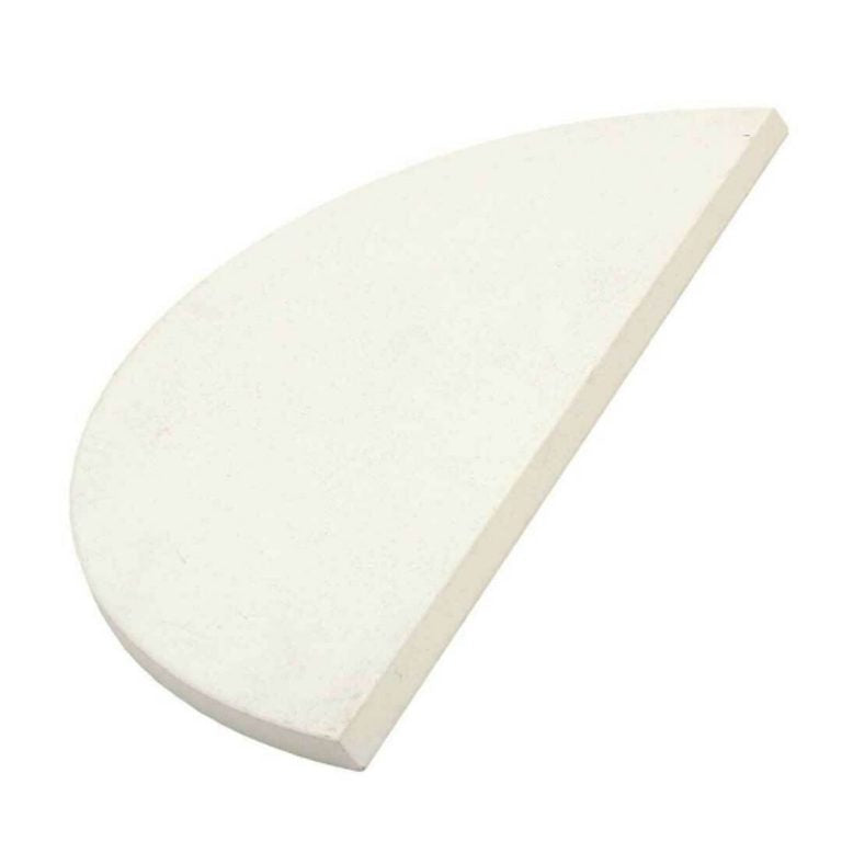 Big Green Egg Half Moon Baking Stone for 2LX, perfect for baking breads and desserts on grills smokers and cookers.