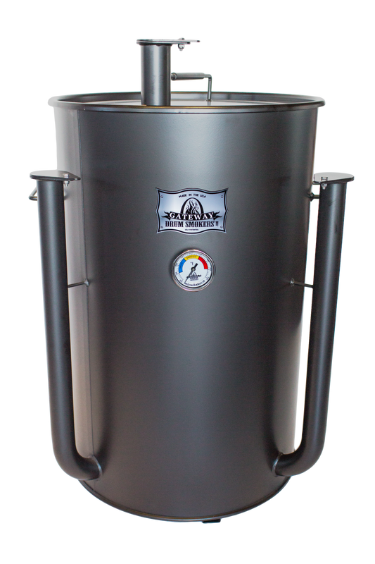Gateway Drum Smoker 55G Matte Black, perfect for backyard grilling and barbecue enthusiasts seeking flavorful meats.