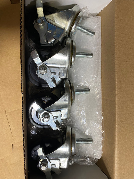 2 inch Locking Swivel Casters 1/2 inch thread