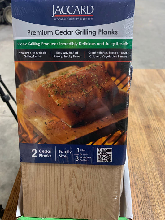 Jaccard Premium large cedar grilling planks pack of 2 for enhancing flavors while using grills, smokers, cookers and more.