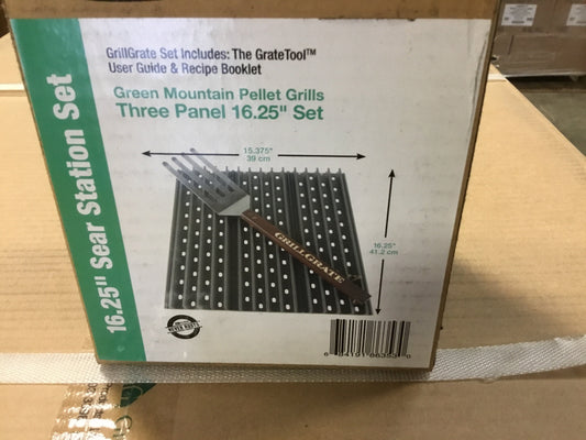Grillgrate 16.25" Sear Station for Green Mountain Daniel Boone /ledge and Jim Bowie / peak, perfect for outdoor grilling.