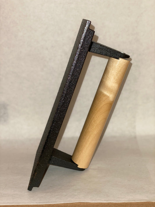 8"x4" cast iron Steak Weight, ideal for outdoor grills, smokers, and BBQ accessories for perfect grilling.