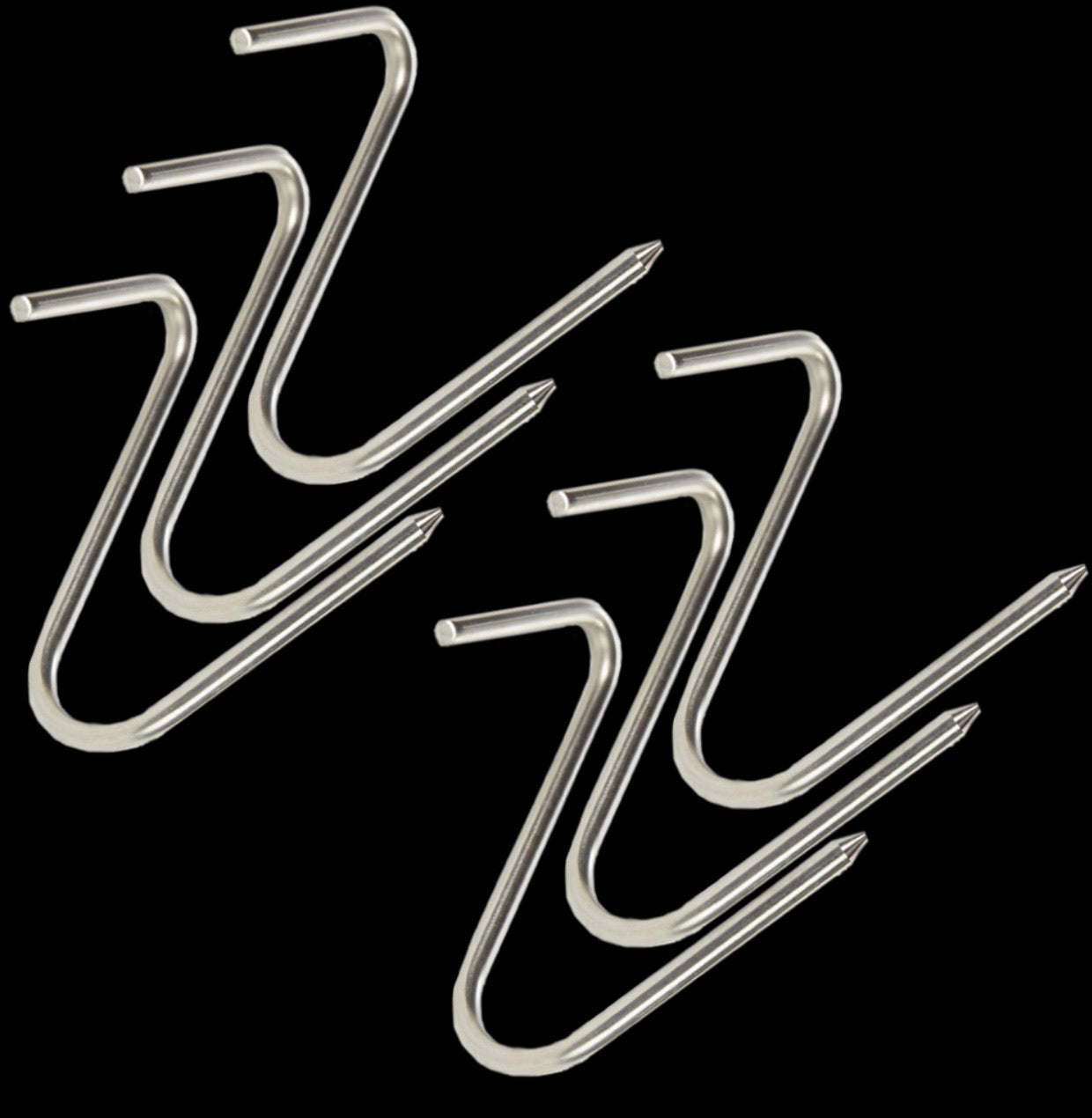 Gateway Drum Smoker Hooks - 6 stainless steel hooks for rib hanging in drum smokers and grills.