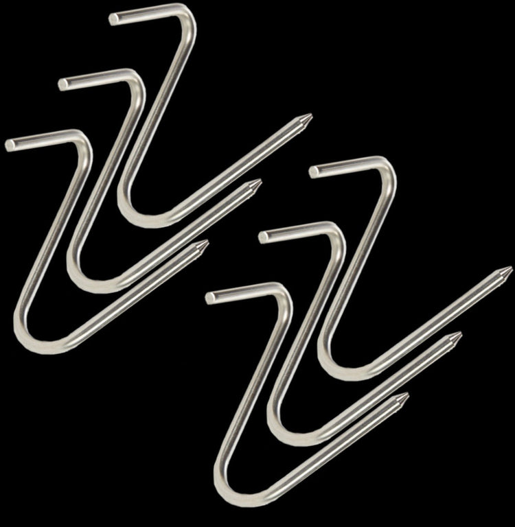 Gateway Drum Smoker Hooks - 6 stainless steel hooks for rib hanging in drum smokers and grills.