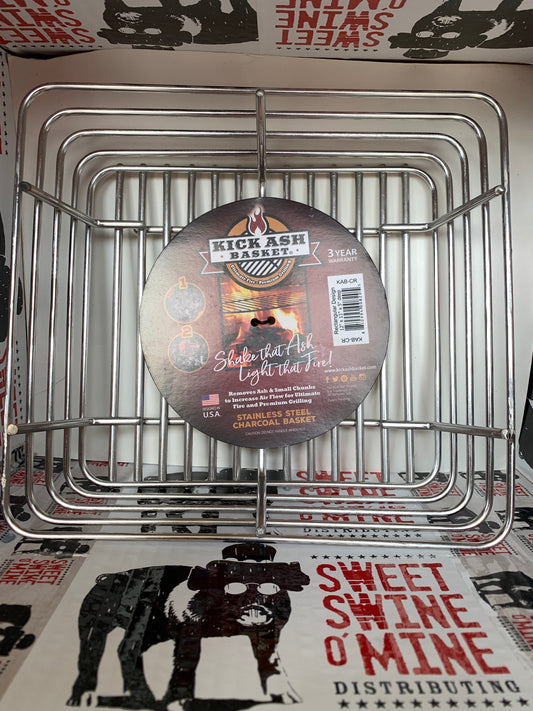 Kick Ash Basket for Red Box Smoker 12”x11”x5” deep, stainless steel charcoal basket for grilling and BBQ.