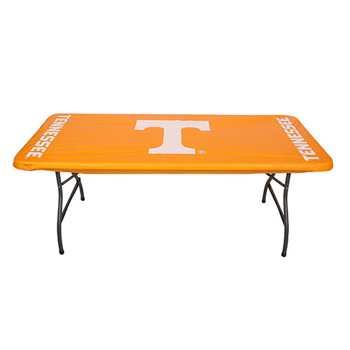 KwikCover 8’ with Tennessee Volunteers logo on a fitted table cover, perfect for outdoor BBQ events and gatherings.