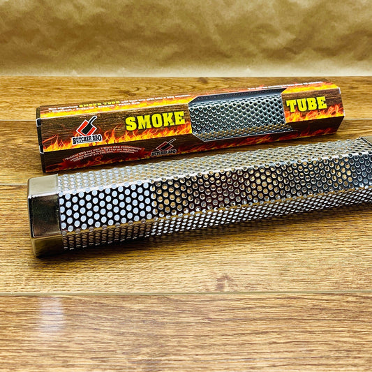 Butcher BBQ Smoke Tube 10” in packaging, perfect for grilling accessories and adding smoke to meats.