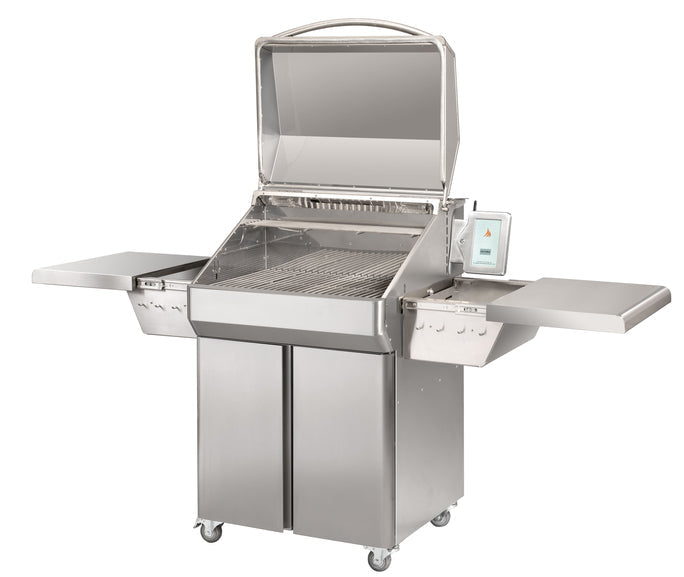 NEW! MEMPHIS PRO CART ITC3 with cover is a pellet smoker offering precision grilling and convenience for BBQ enthusiasts.