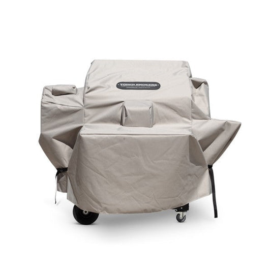 Yoder YS640 Custom Cover with straps for grills smokers and cookers protection from the elements.